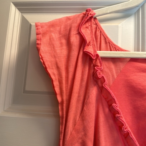 Old Navy, large L coral colored cotton and linen dress - Picture 3 of 5